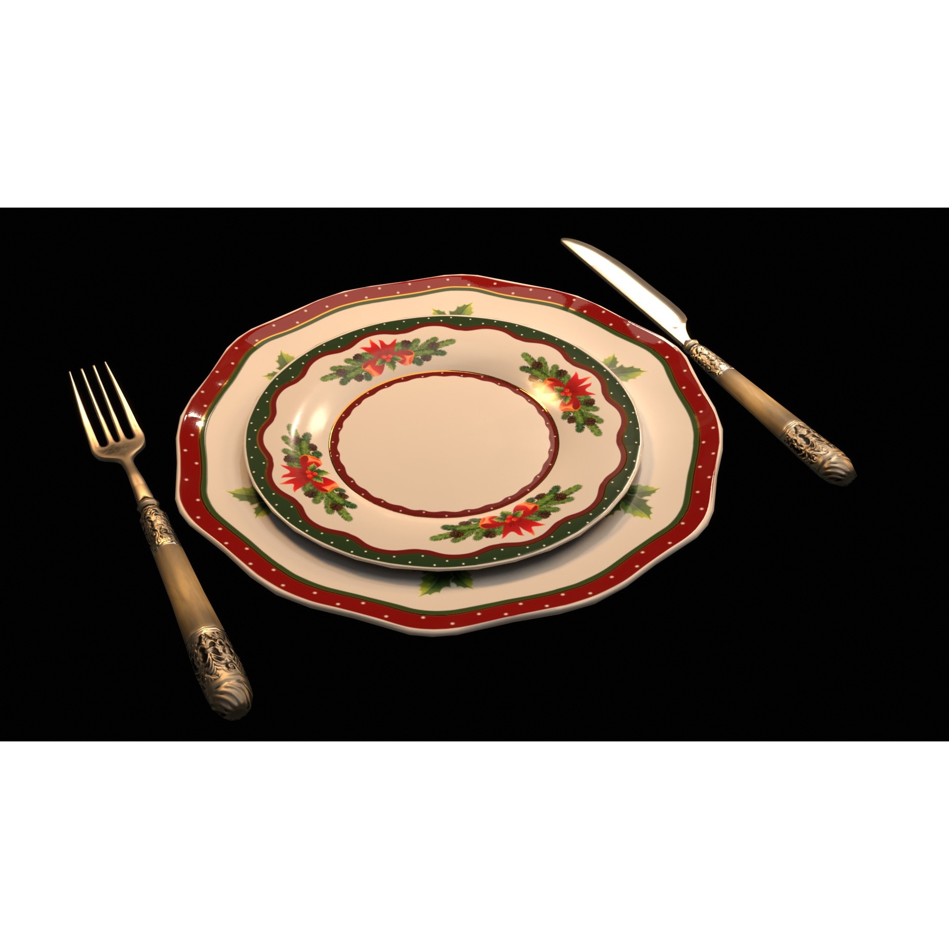 Christmas Dinner - Low-Poly Game-Ready 3D Model - View 61