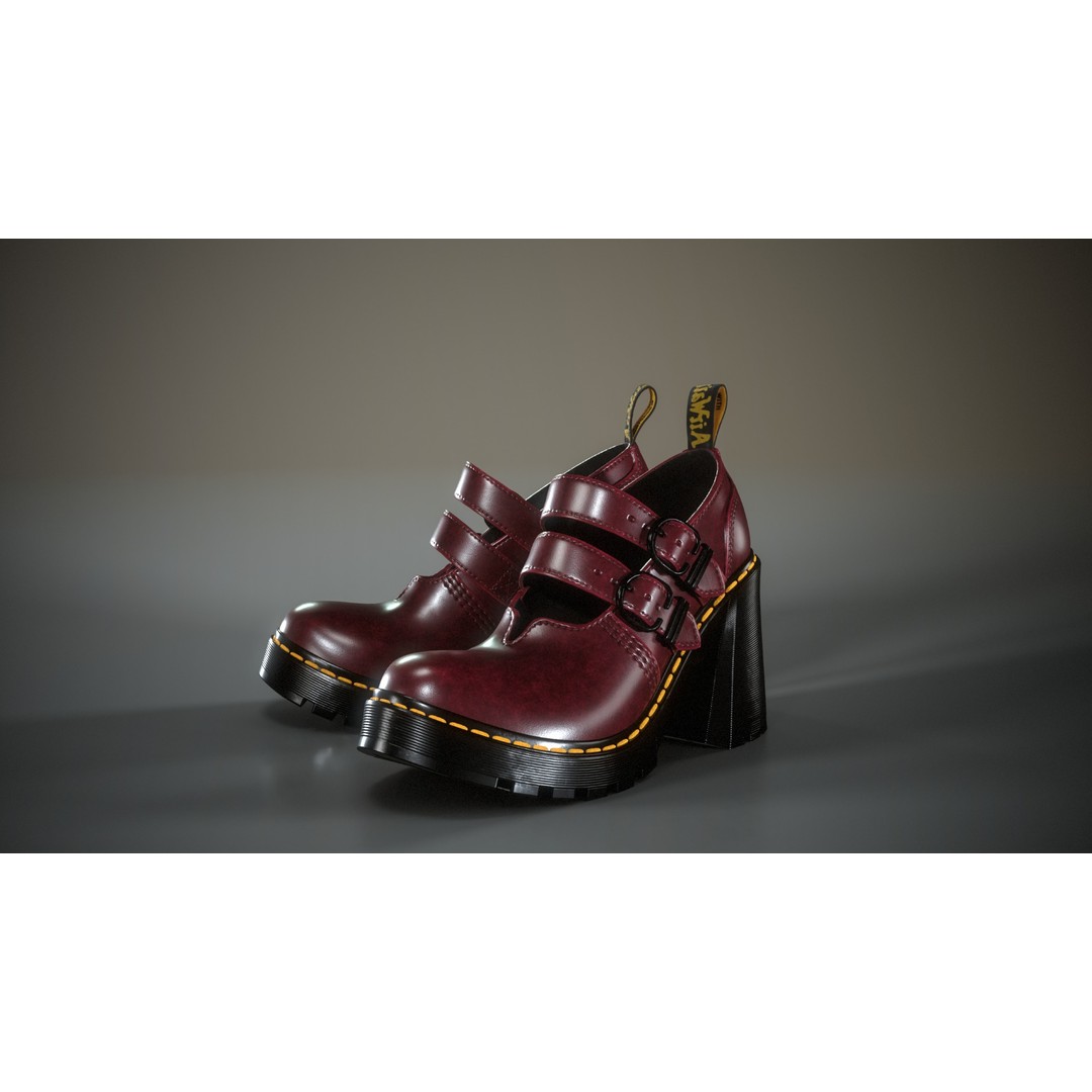 Dr. Martens Eviee 3D Model – Low Poly Game Ready Character Asset - View 12