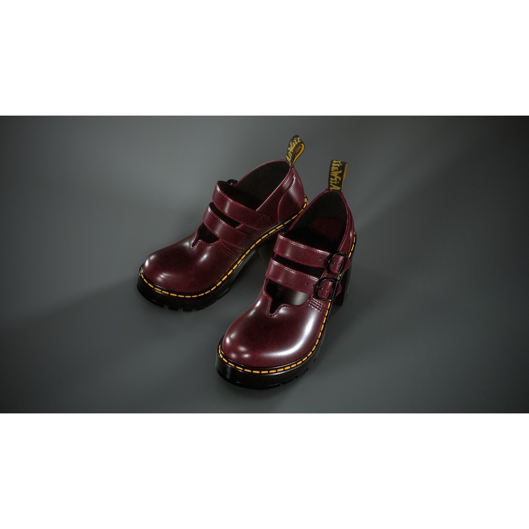 Dr. Martens Eviee 3D Model – Low Poly Game Ready Character Asset - View 14