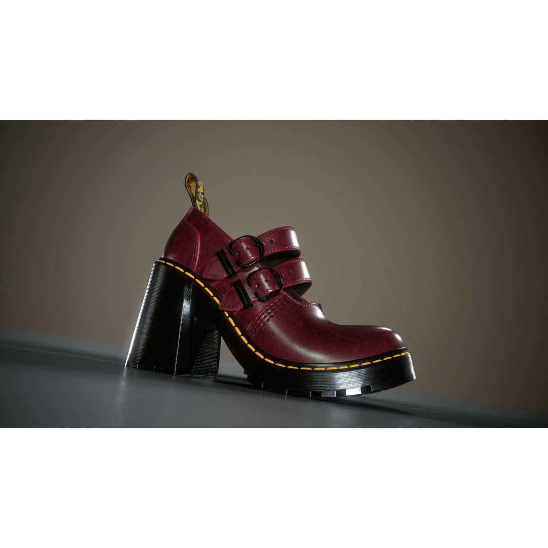 Dr. Martens Eviee 3D Model – Low Poly Game Ready Character Asset - View 15