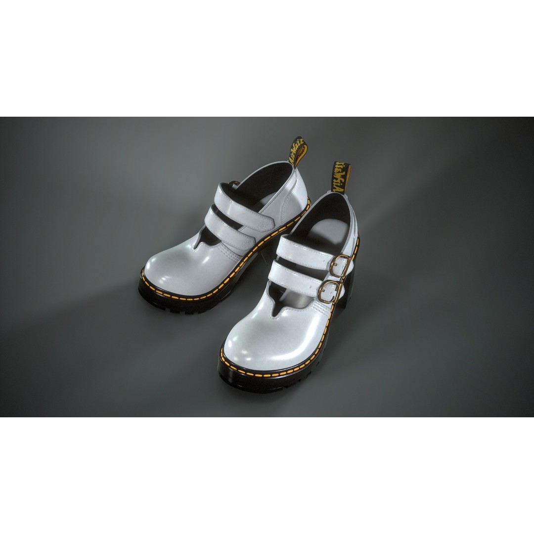 Dr. Martens Eviee 3D Model – Low Poly Game Ready Character Asset - View 20
