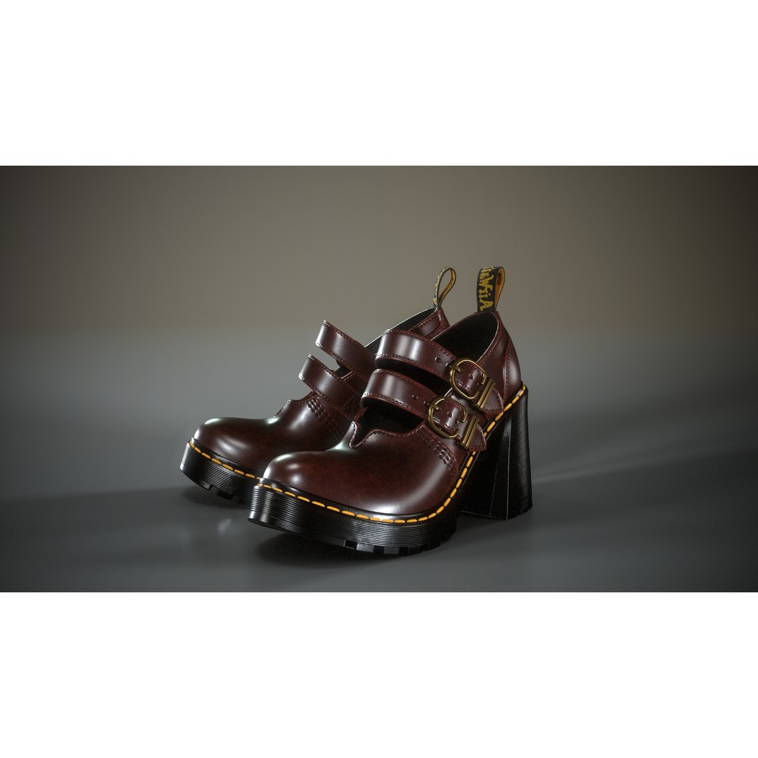 Dr. Martens Eviee 3D Model – Low Poly Game Ready Character Asset - View 7