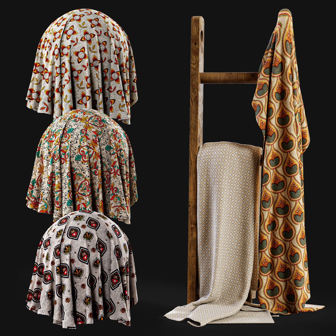 Dutch Wax Pattern Fabric 3D Model – SBSAR Textures for Creative Projects