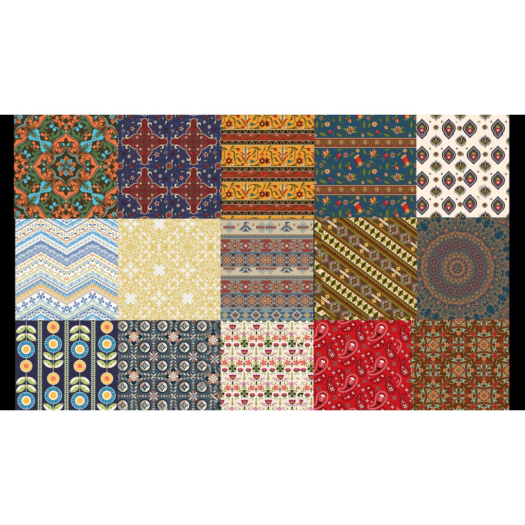 Dutch Wax Pattern Fabric 3D Model – SBSAR Textures for Creative Projects - View 10