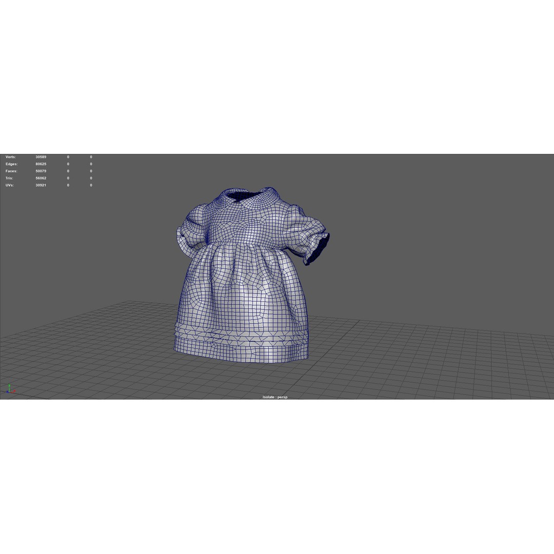 Baby Dress 3D Model – Low Poly PBR Character Asset, FBX, OBJ - View 14