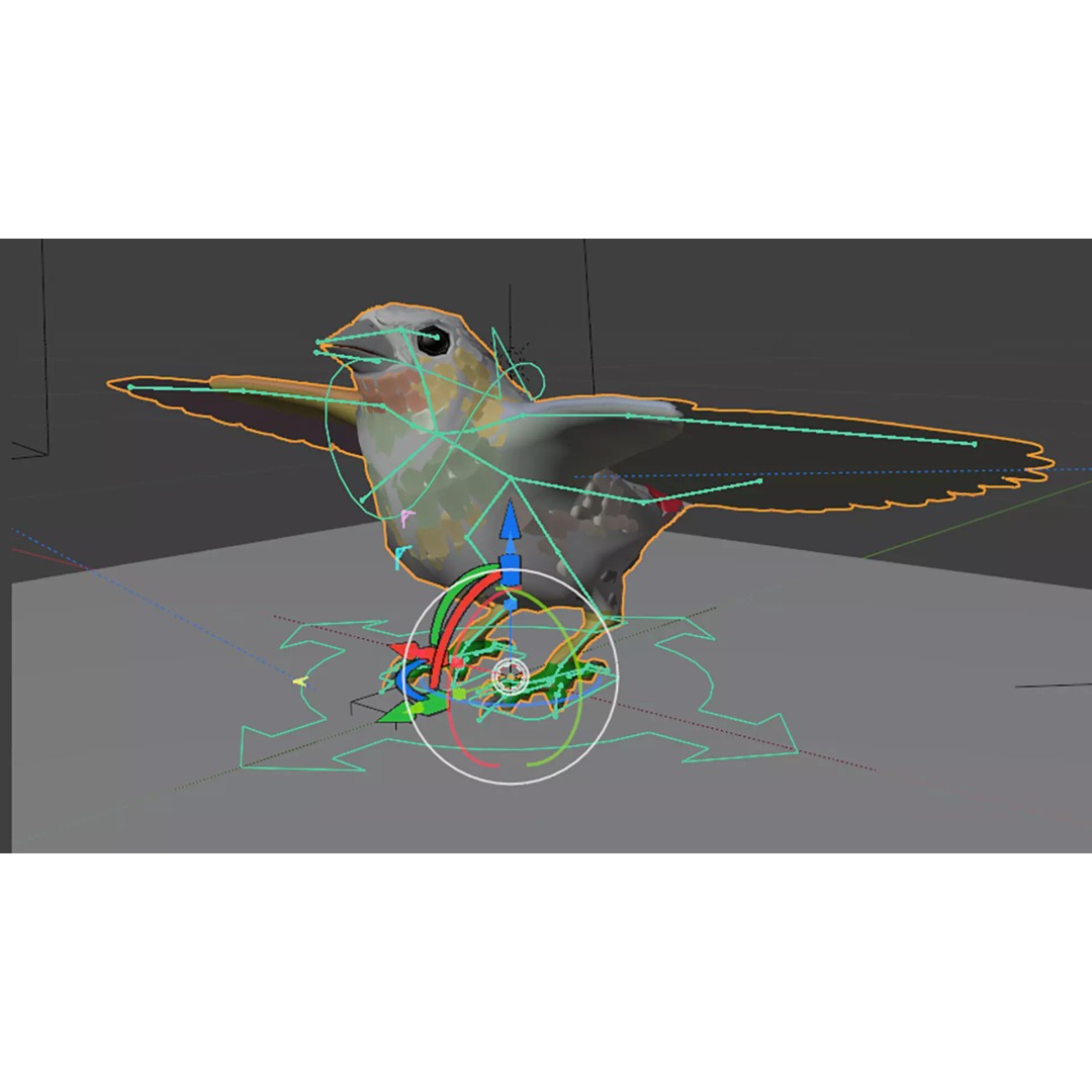 Goldfinch 3D Model – Low Poly Animated Bird, FBX, Blender