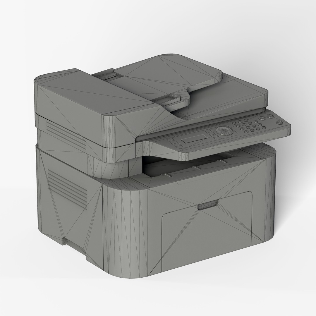 Printer 3D Model – Low Poly Game Asset, FBX & OBJ Formats - View 10