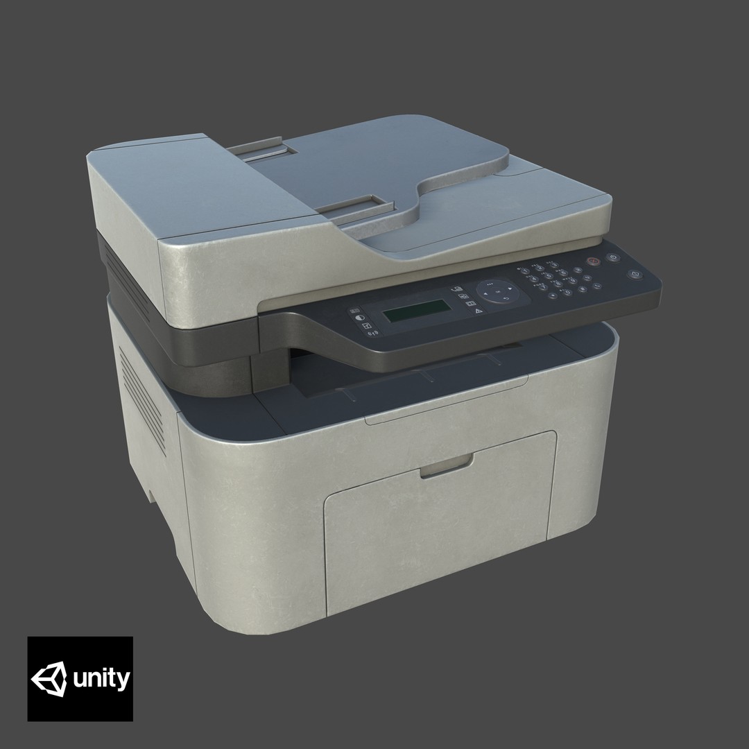 Printer 3D Model – Low Poly Game Asset, FBX & OBJ Formats - View 12