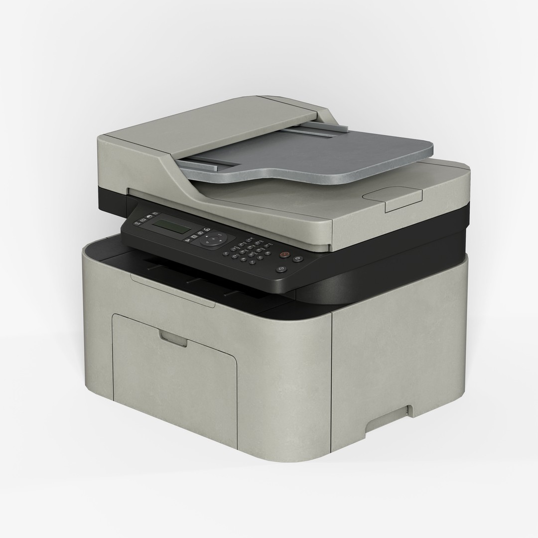 Printer 3D Model – Low Poly Game Asset, FBX & OBJ Formats - View 4