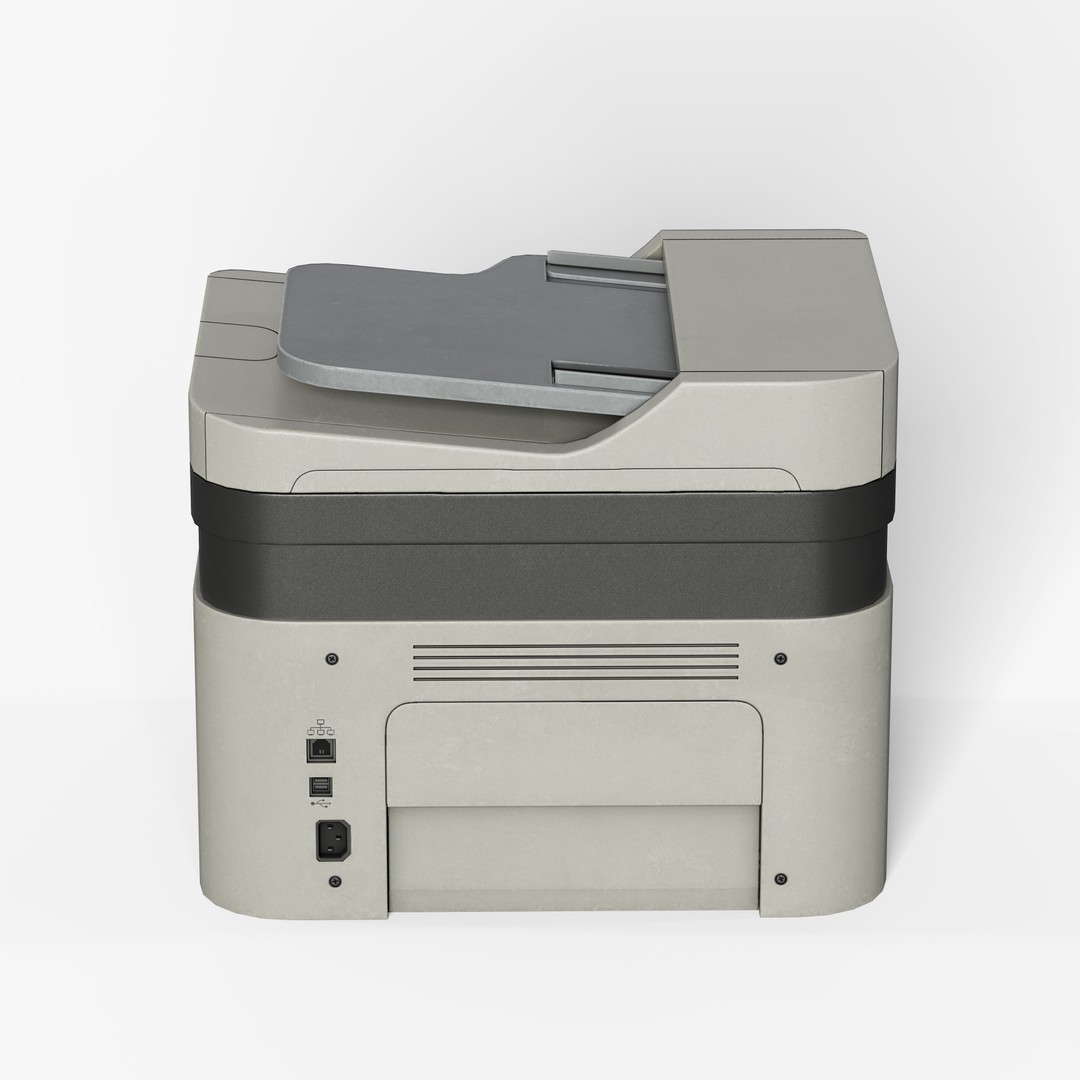 Printer 3D Model – Low Poly Game Asset, FBX & OBJ Formats - View 7