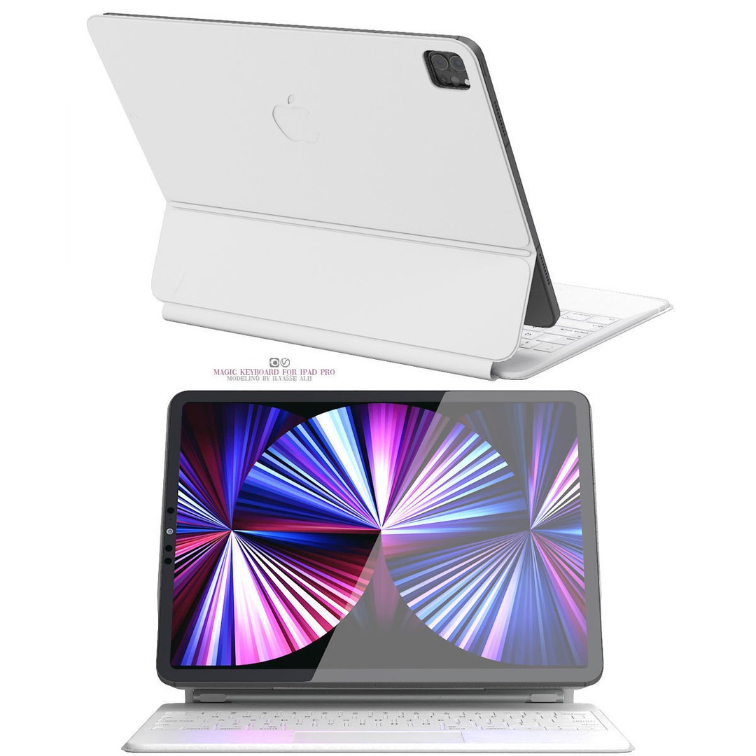 Apple 3D Model – iPad Pro, Mini, Magic Keyboard, Game Ready - View 11