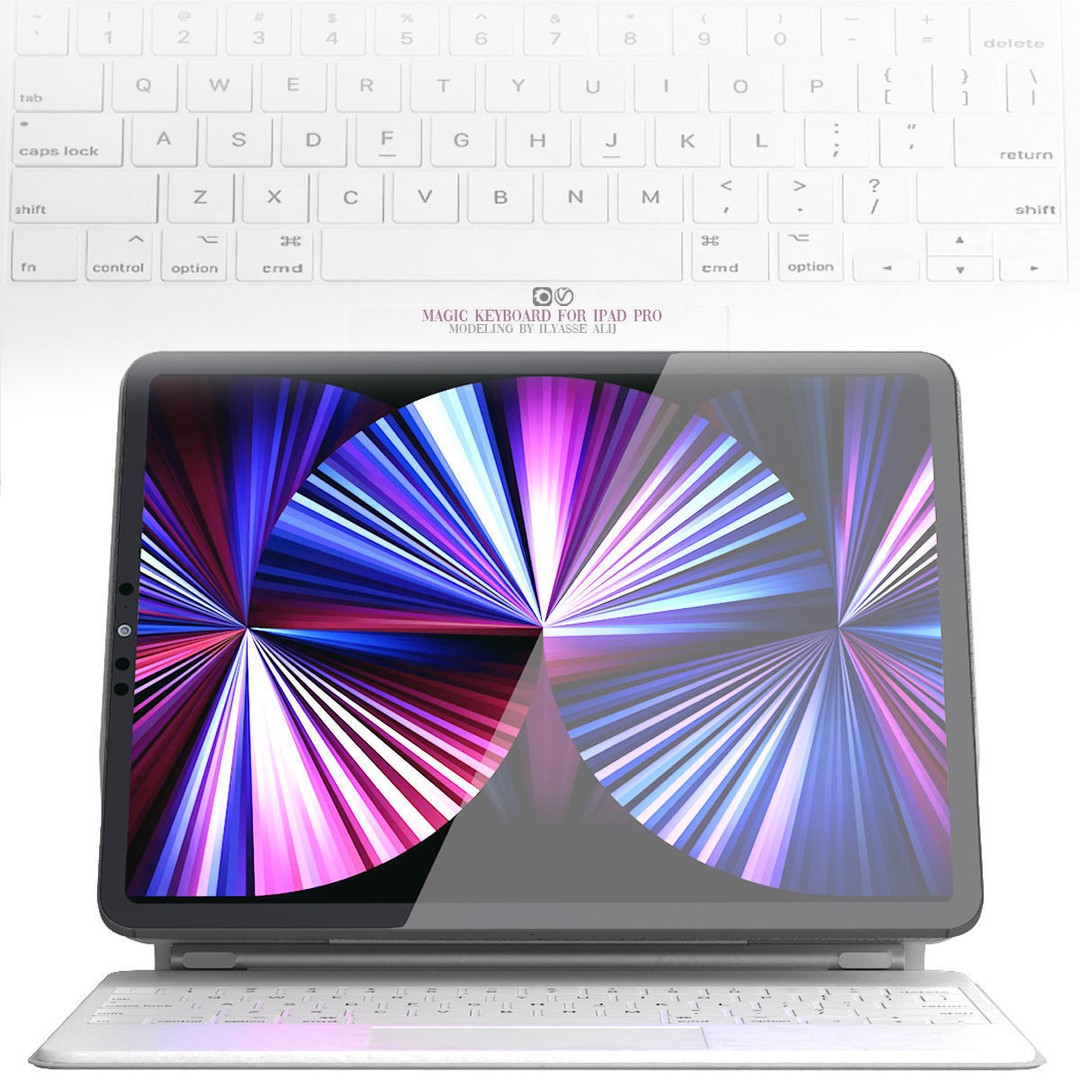 Apple 3D Model – iPad Pro, Mini, Magic Keyboard, Game Ready - View 19