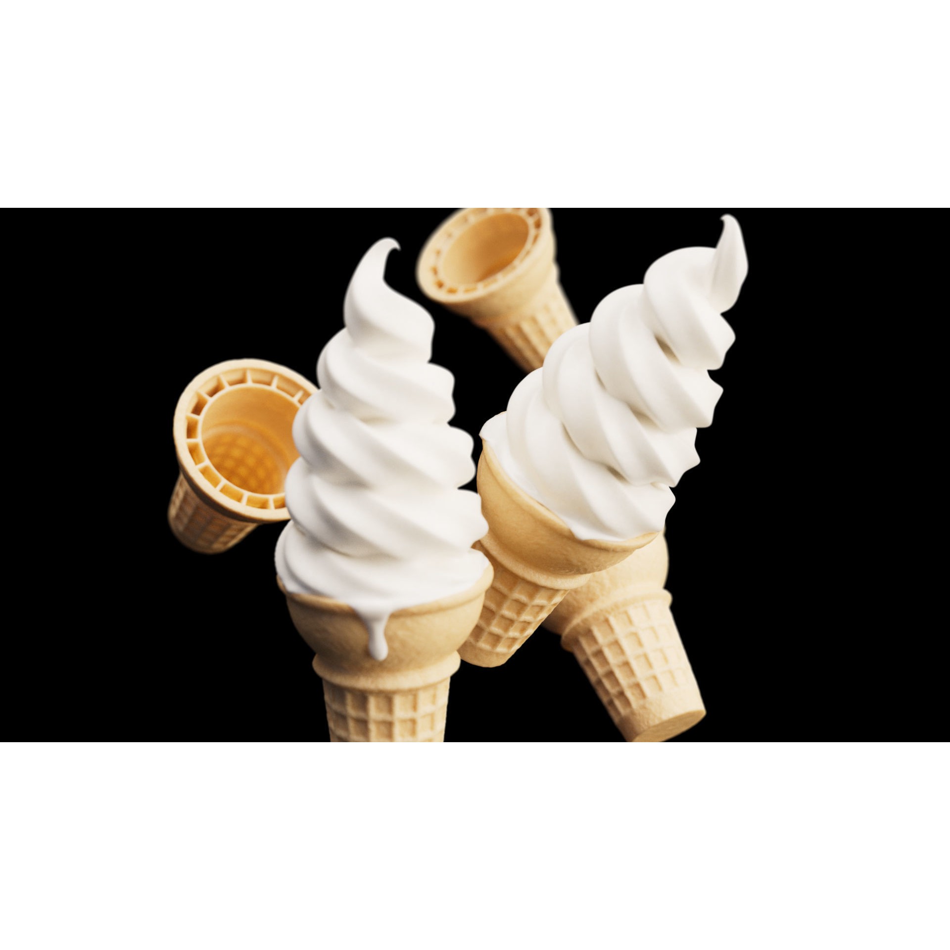 Ice Cream Soft Serve Cone - PBR Game-Ready 3D Model
