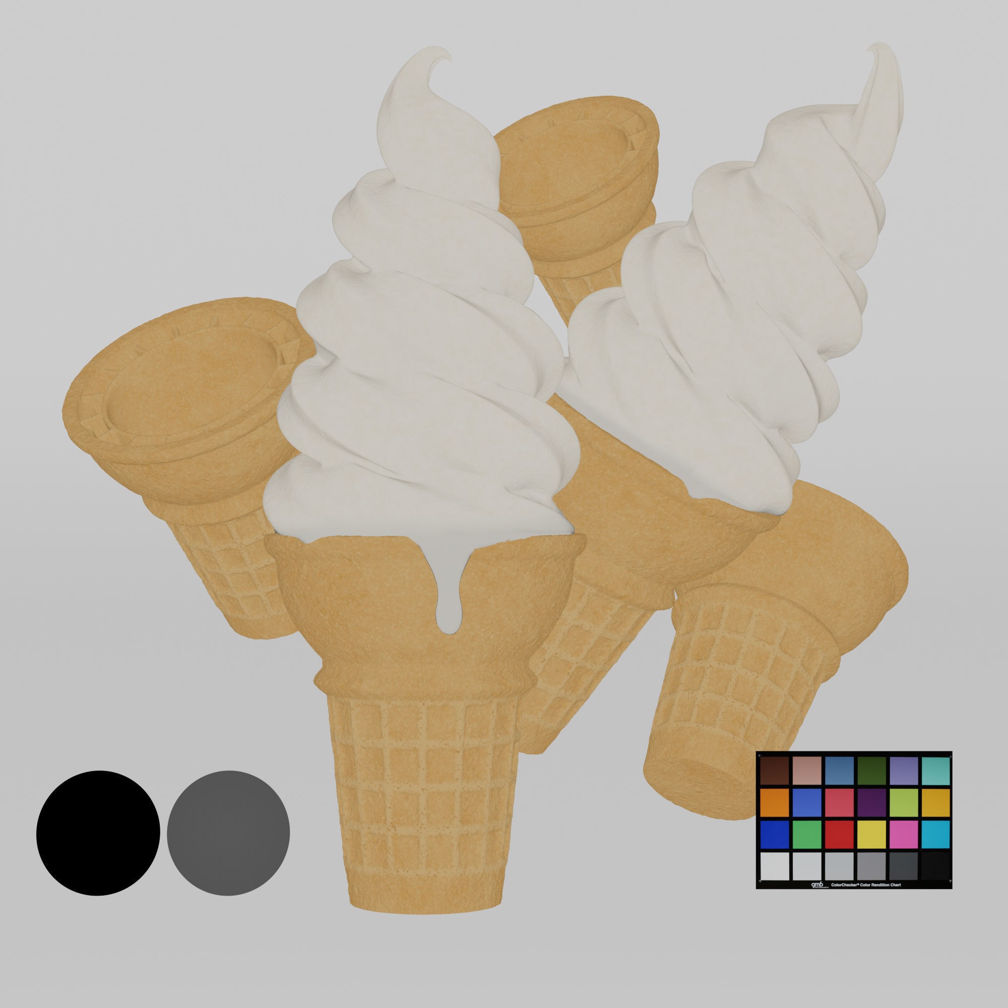 Ice Cream Soft Serve Cone - PBR Game-Ready 3D Model - View 5