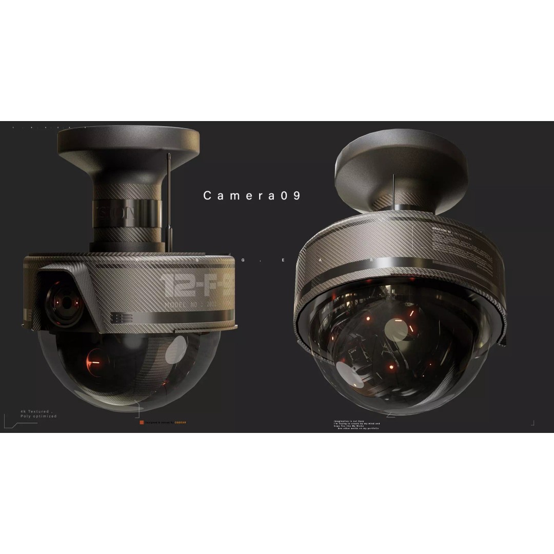 Sci-Fi CCTV Camera 3D Model – High-Detail Pack with 4K Textures, FBX & Blender - View 11