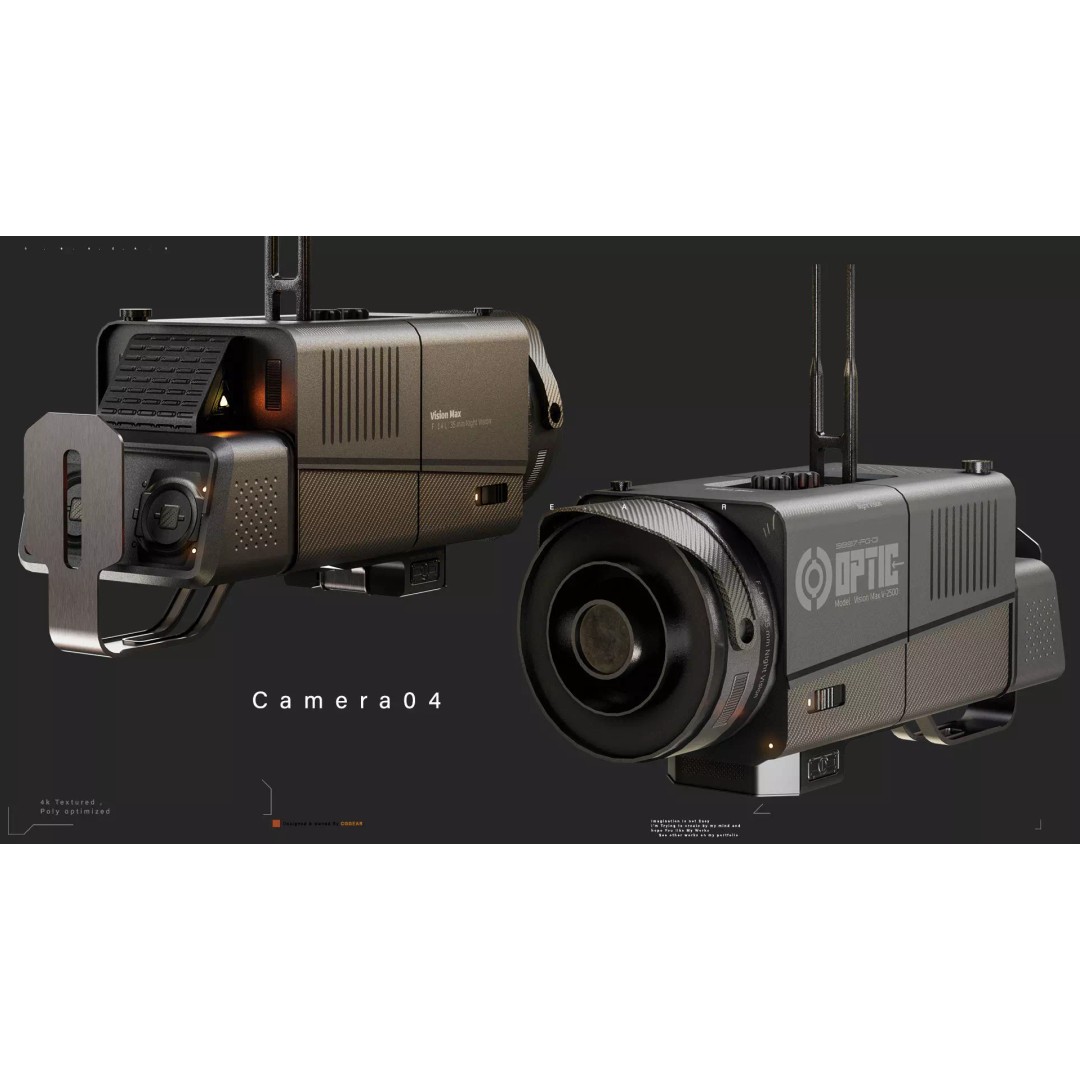 Sci-Fi CCTV Camera 3D Model – High-Detail Pack with 4K Textures, FBX & Blender - View 6
