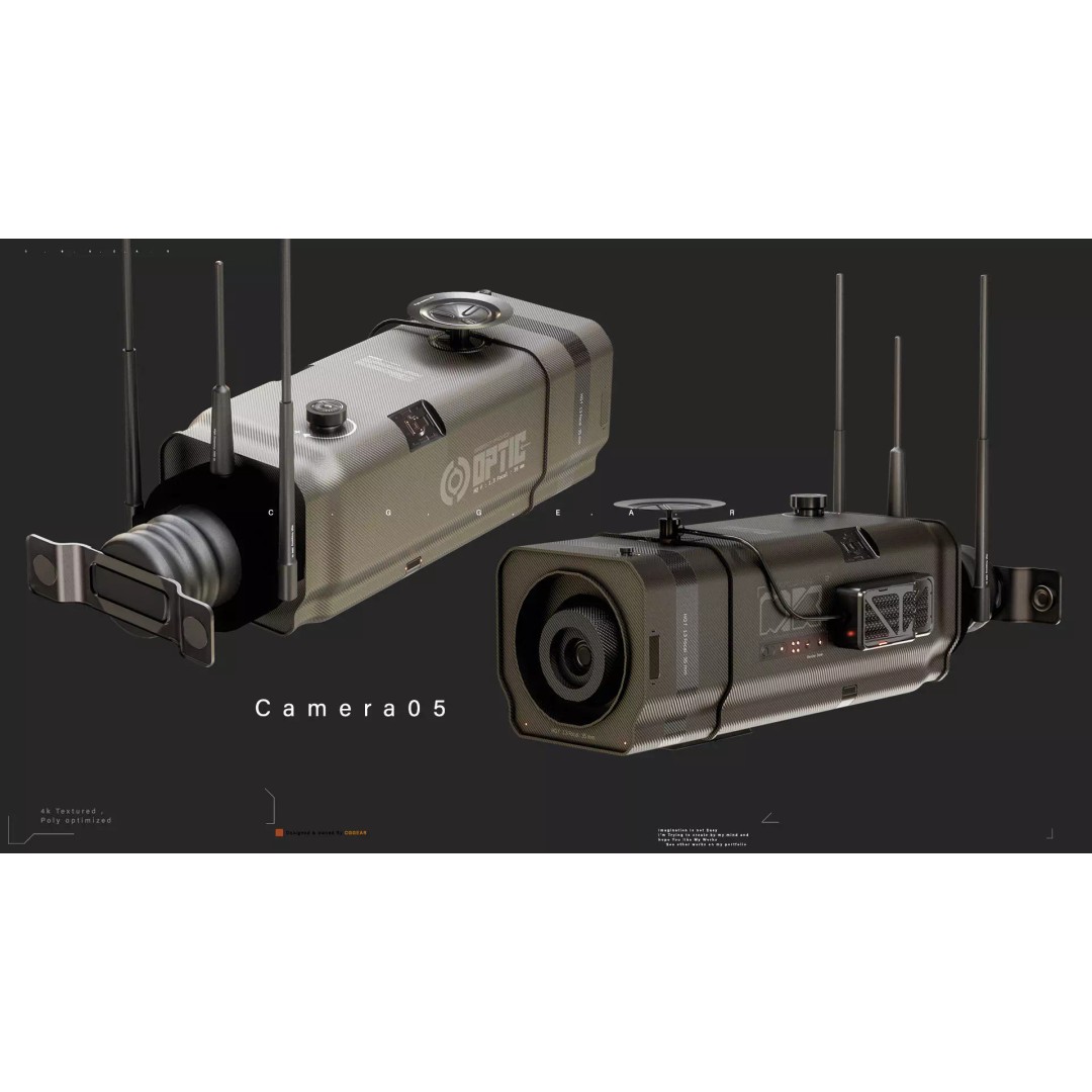 Sci-Fi CCTV Camera 3D Model – High-Detail Pack with 4K Textures, FBX & Blender - View 7