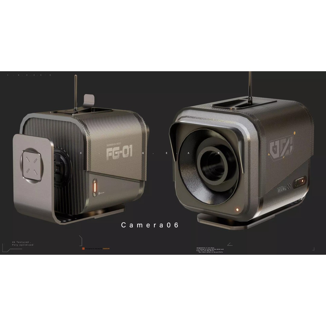 Sci-Fi CCTV Camera 3D Model – High-Detail Pack with 4K Textures, FBX & Blender - View 8