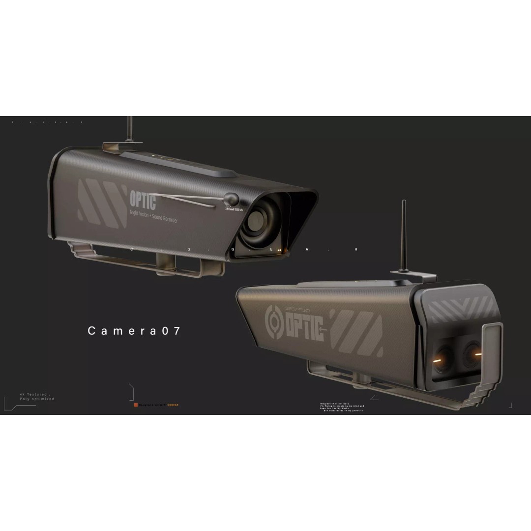 Sci-Fi CCTV Camera 3D Model – High-Detail Pack with 4K Textures, FBX & Blender - View 9
