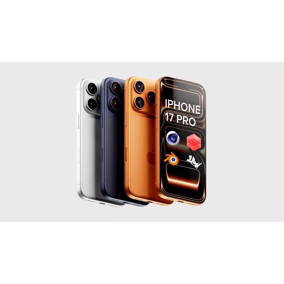 Apple iPhone 17 Pro 3D Model – High Quality PBR Asset, Blender, FBX - View 2