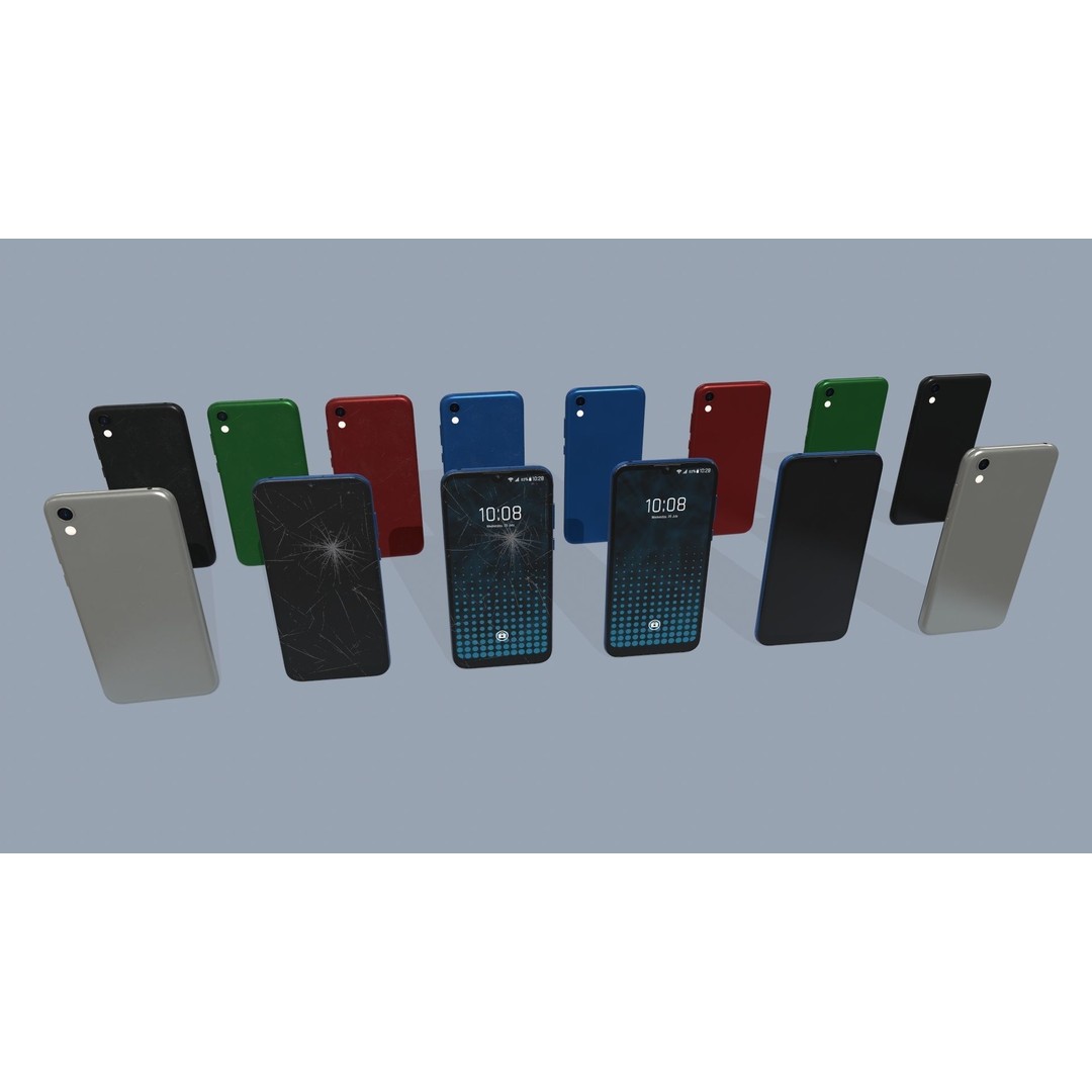 Smartphone 3D Model – Low Poly Game Ready Asset, FBX/OBJ - View 3