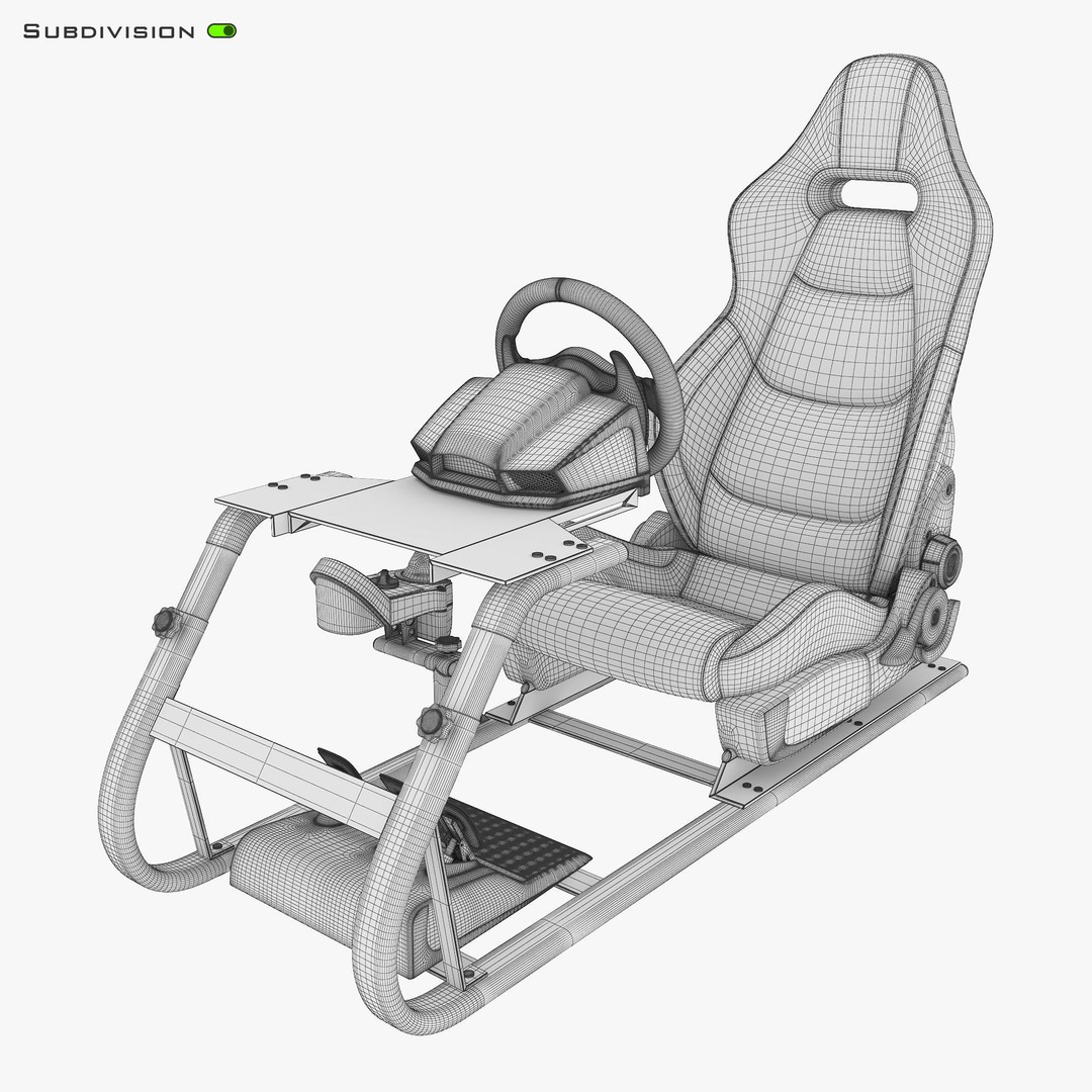 Racing Game Simulator 3D Model – High Poly Game Asset, FBX, PBR - View 14