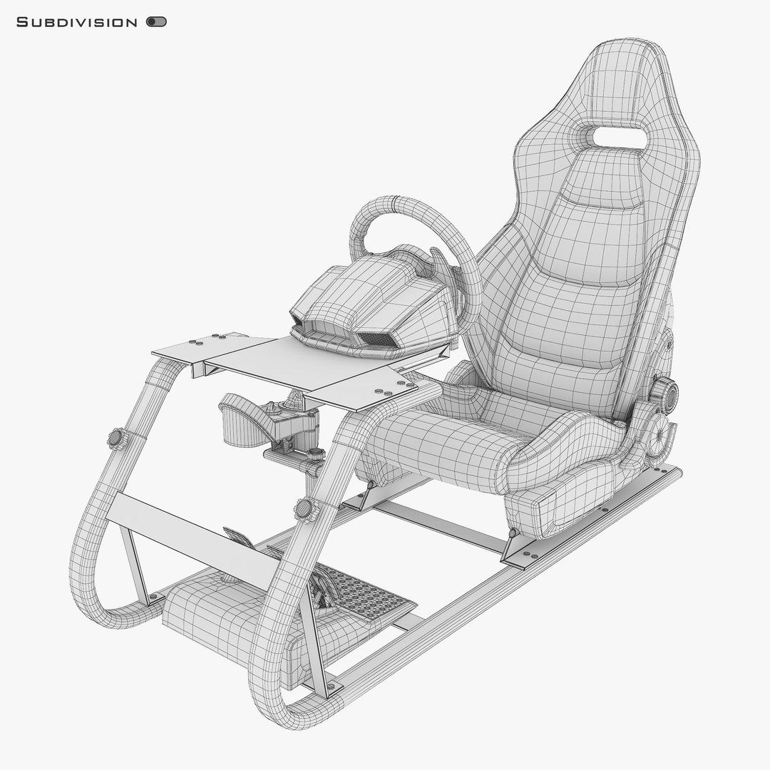 Racing Game Simulator 3D Model – High Poly Game Asset, FBX, PBR - View 15