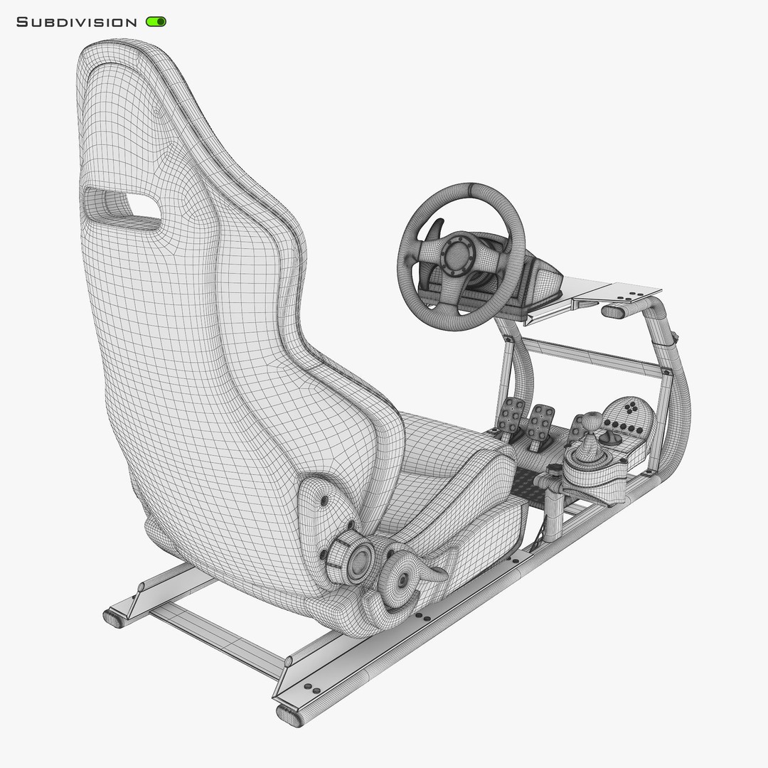 Racing Game Simulator 3D Model – High Poly Game Asset, FBX, PBR - View 16