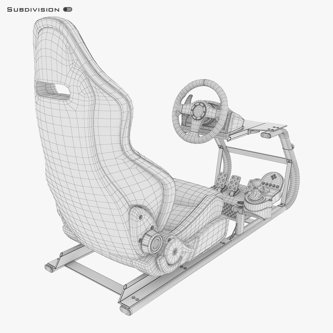 Racing Game Simulator 3D Model – High Poly Game Asset, FBX, PBR - View 17