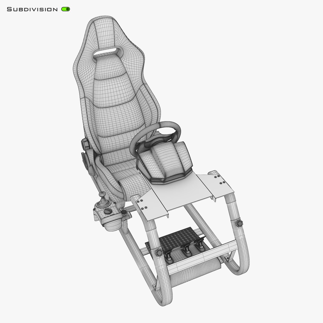 Racing Game Simulator 3D Model – High Poly Game Asset, FBX, PBR - View 18