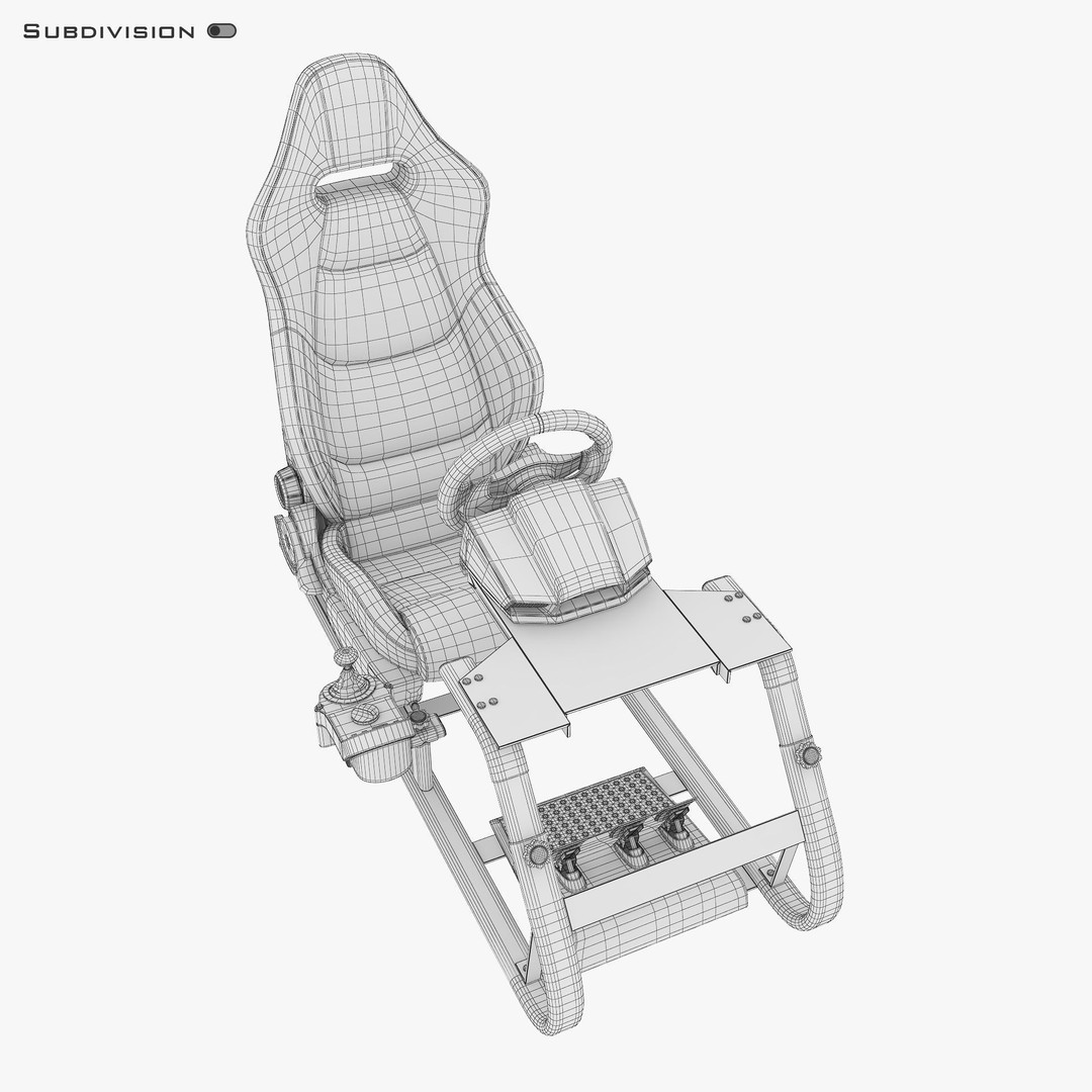 Racing Game Simulator 3D Model – High Poly Game Asset, FBX, PBR - View 19