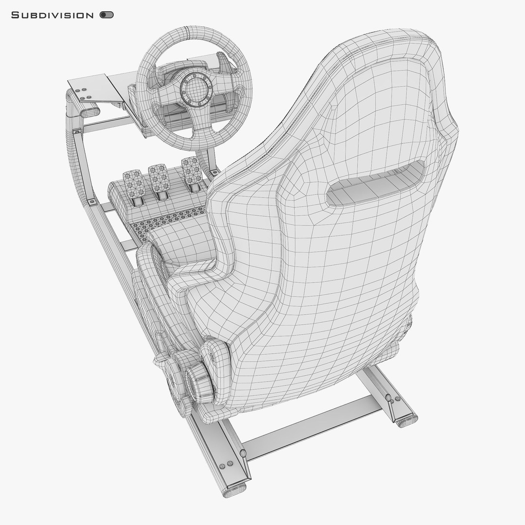 Racing Game Simulator 3D Model – High Poly Game Asset, FBX, PBR - View 21