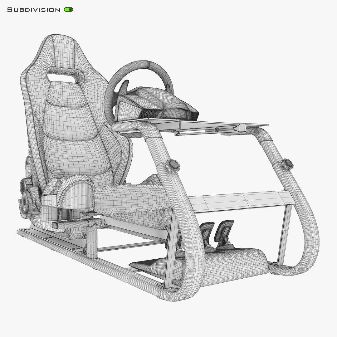 Racing Game Simulator 3D Model – High Poly Game Asset, FBX, PBR - View 22