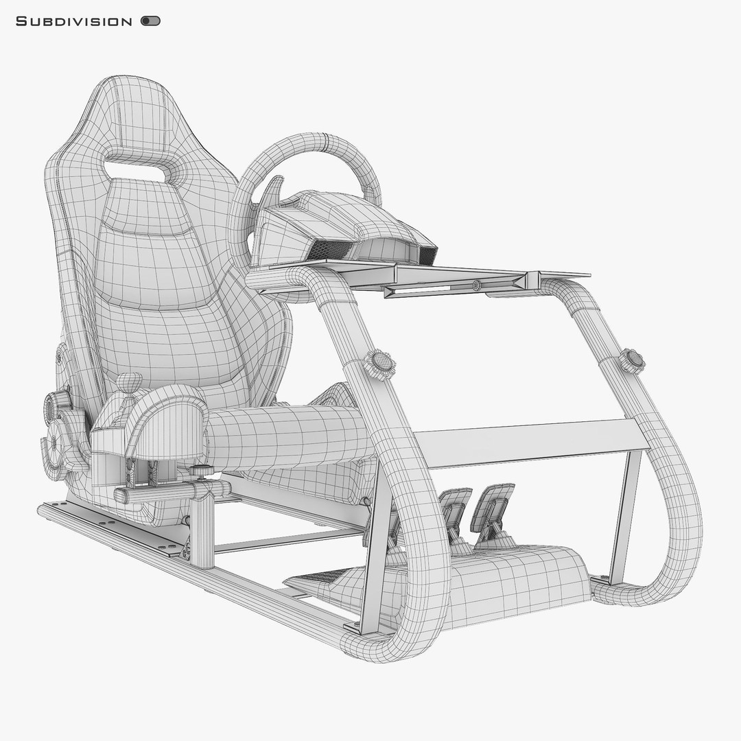 Racing Game Simulator 3D Model – High Poly Game Asset, FBX, PBR - View 23
