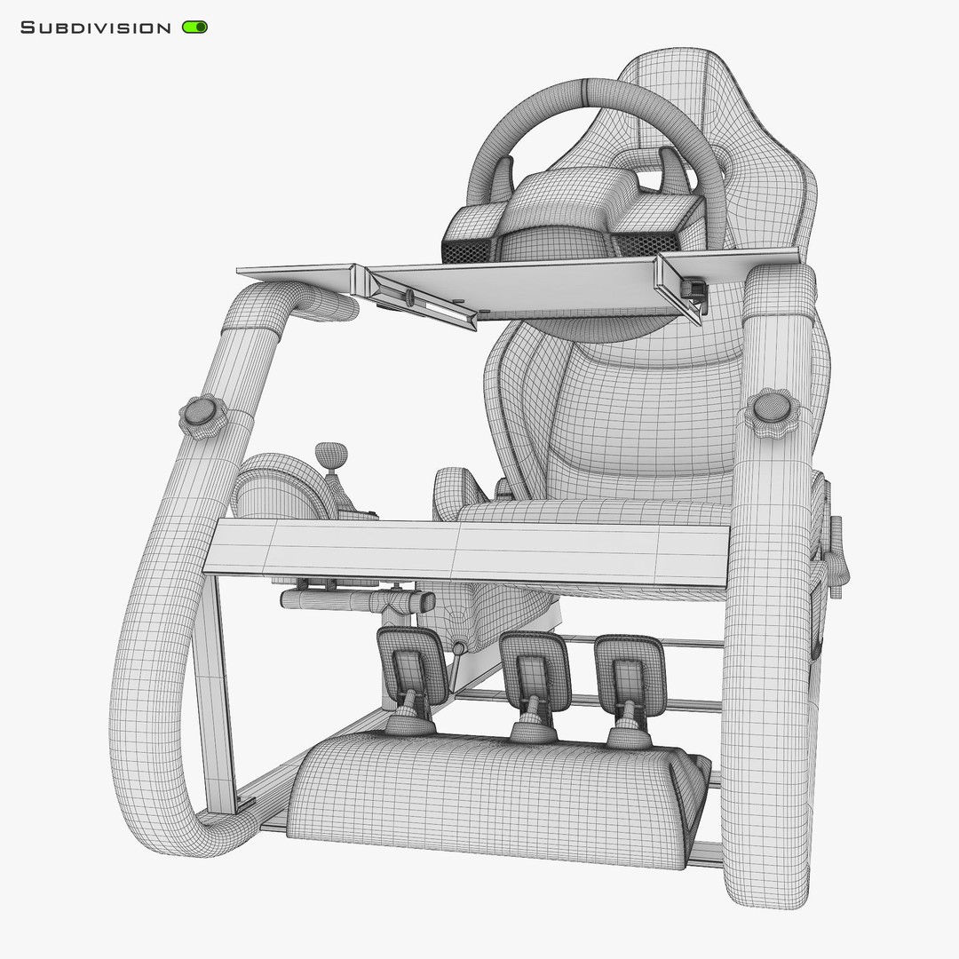 Racing Game Simulator 3D Model – High Poly Game Asset, FBX, PBR - View 24