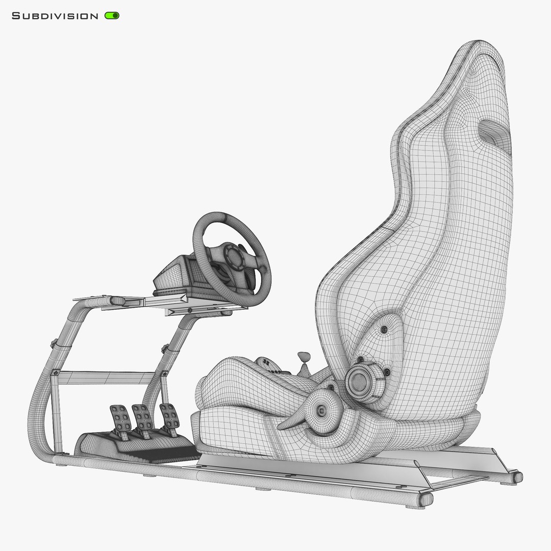 Racing Game Simulator 3D Model – High Poly Game Asset, FBX, PBR - View 26
