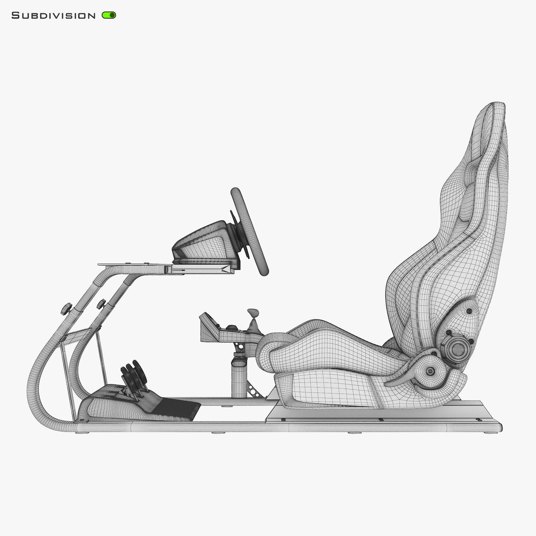 Racing Game Simulator 3D Model – High Poly Game Asset, FBX, PBR - View 28