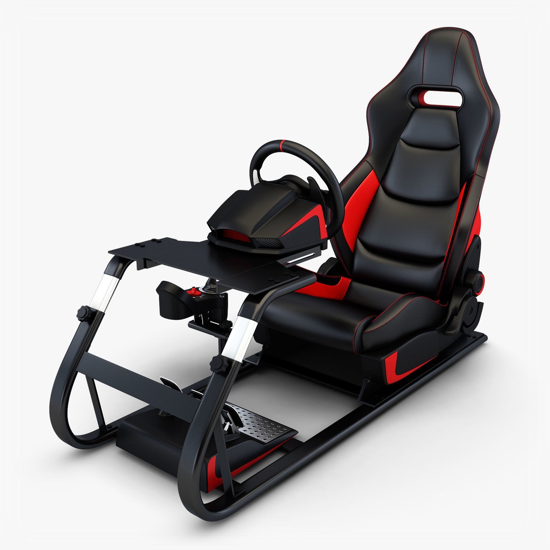 Racing Game Simulator 3D Model – High Poly Game Asset, FBX, PBR - View 3