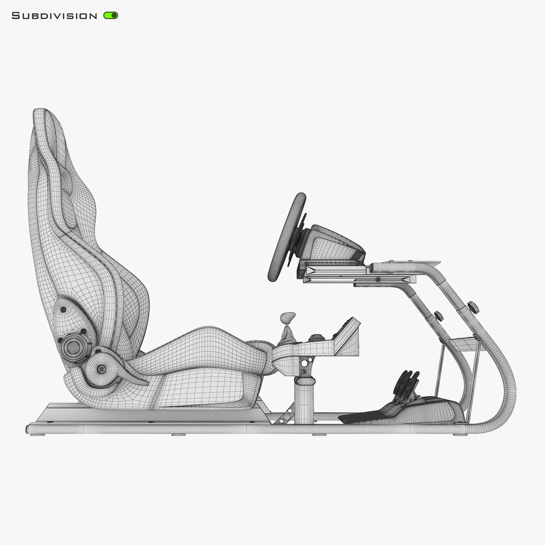 Racing Game Simulator 3D Model – High Poly Game Asset, FBX, PBR - View 30