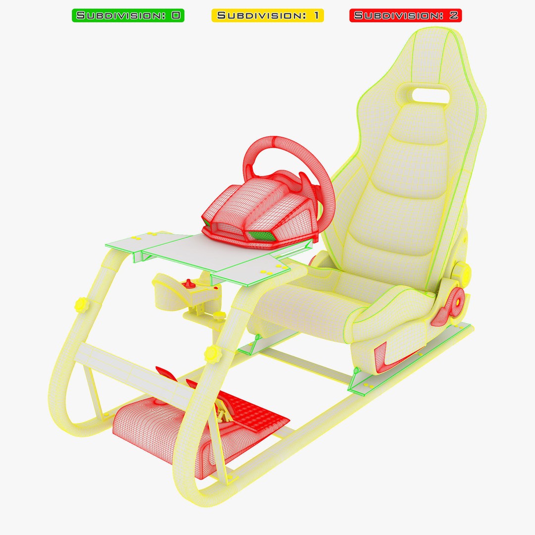 Racing Game Simulator 3D Model – High Poly Game Asset, FBX, PBR - View 36