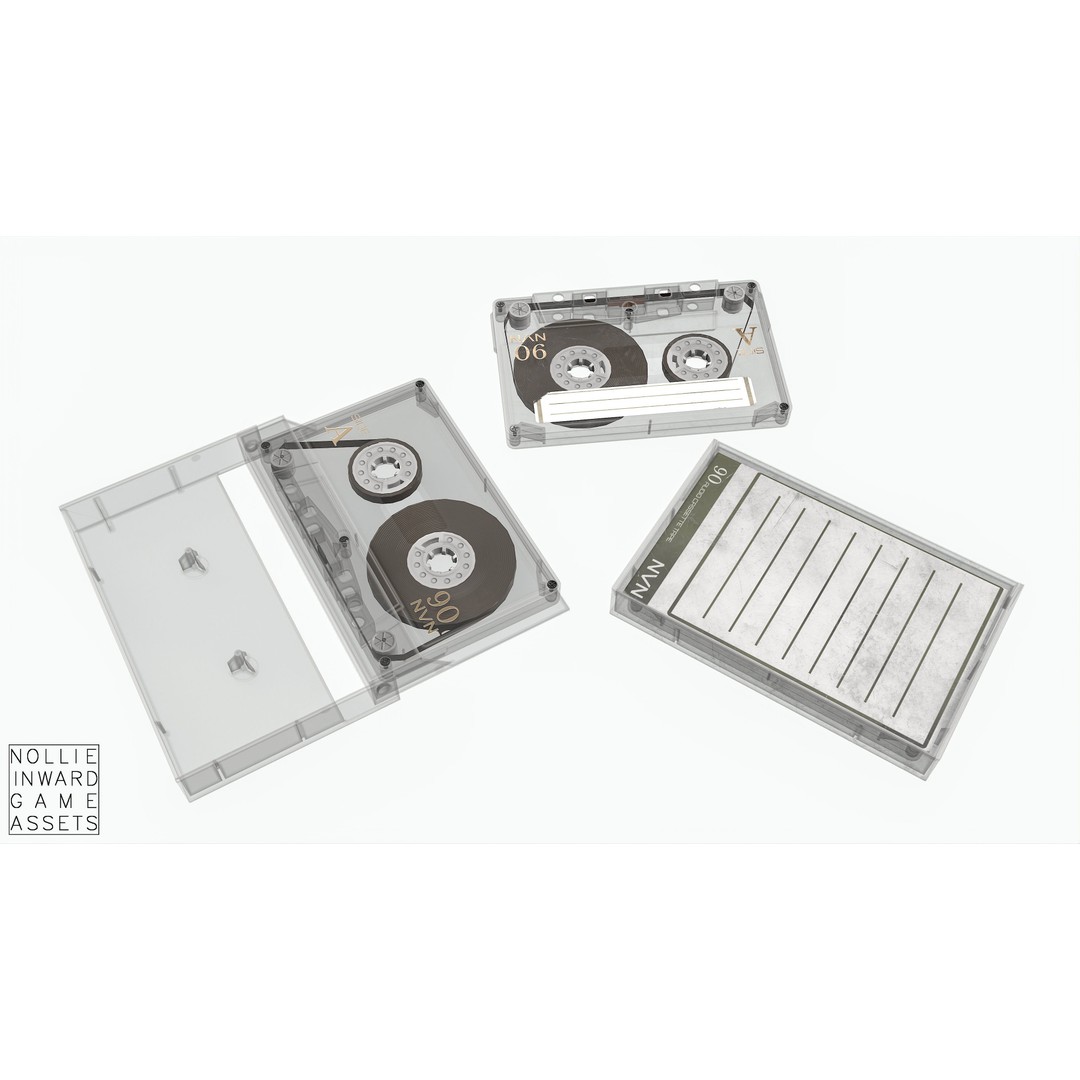 Cassette Tape 3D Model – Low Poly Game Asset, FBX & Blend Formats - View 17