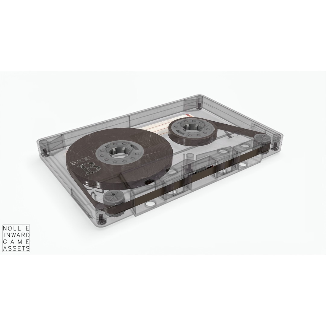 Cassette Tape 3D Model – Low Poly Game Asset, FBX & Blend Formats - View 22