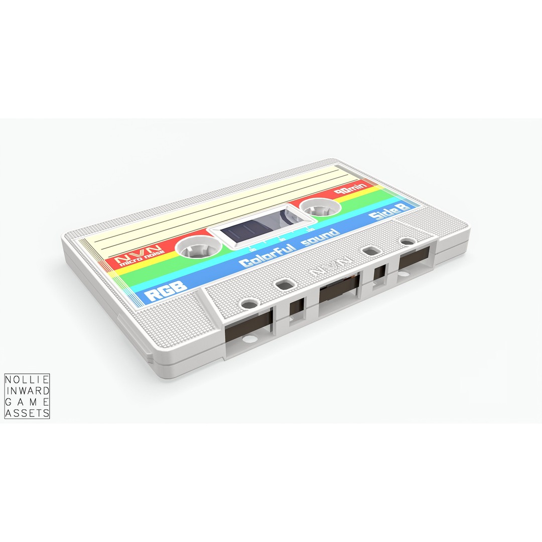Cassette Tape 3D Model – Low Poly Game Asset, FBX & Blend Formats - View 24