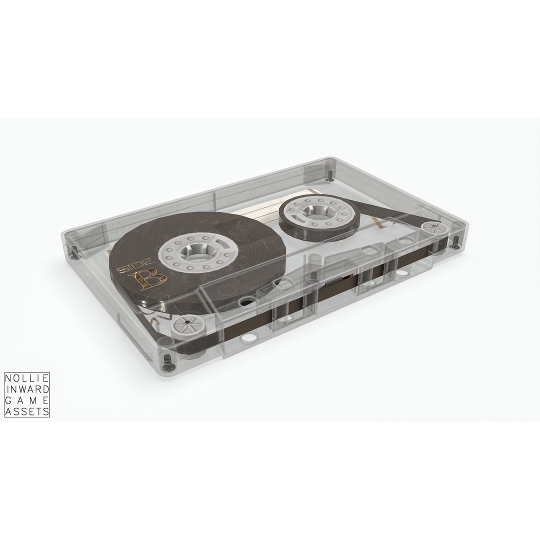 Cassette Tape 3D Model – Low Poly Game Asset, FBX & Blend Formats - View 26