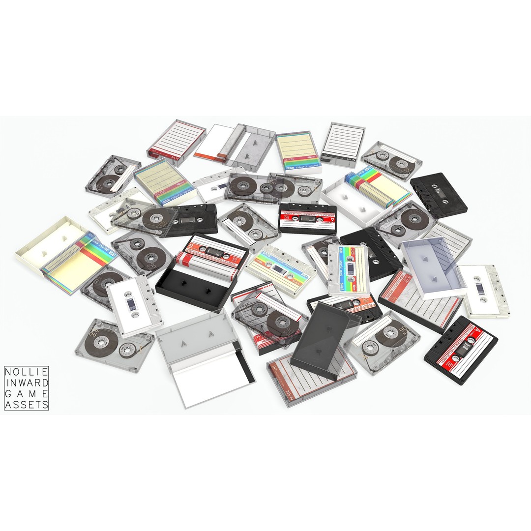 Cassette Tape 3D Model – Low Poly Game Asset, FBX & Blend Formats - View 3