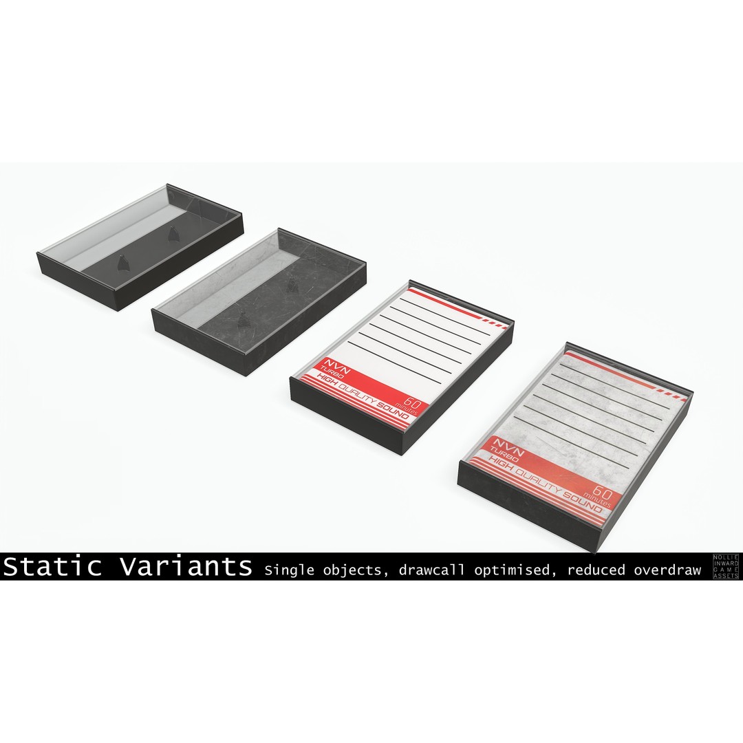 Cassette Tape 3D Model – Low Poly Game Asset, FBX & Blend Formats - View 33