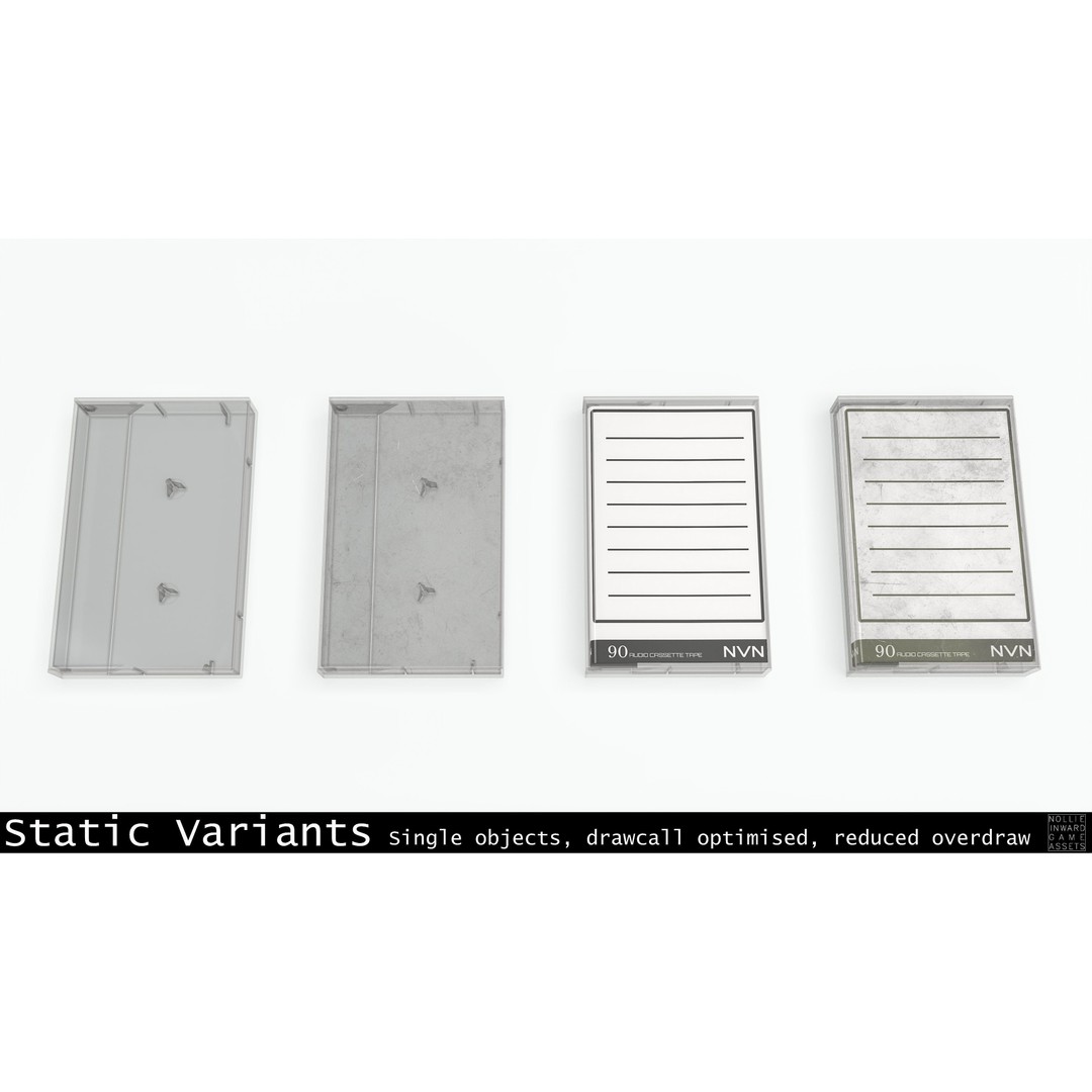 Cassette Tape 3D Model – Low Poly Game Asset, FBX & Blend Formats - View 34