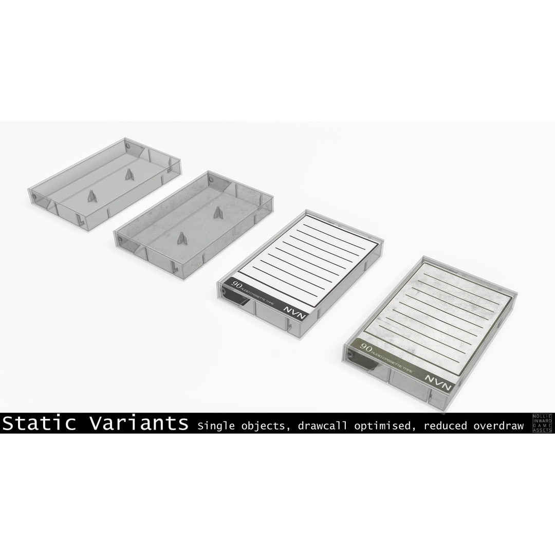 Cassette Tape 3D Model – Low Poly Game Asset, FBX & Blend Formats - View 35