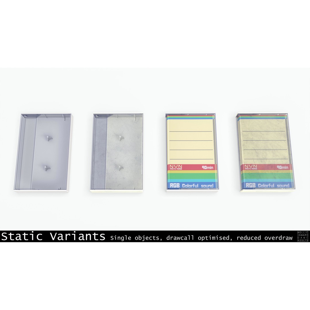 Cassette Tape 3D Model – Low Poly Game Asset, FBX & Blend Formats - View 38