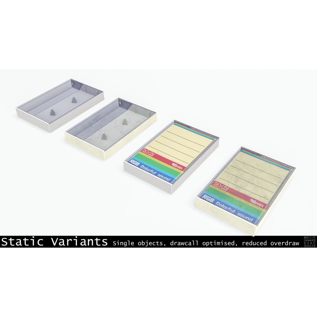 Cassette Tape 3D Model – Low Poly Game Asset, FBX & Blend Formats - View 39